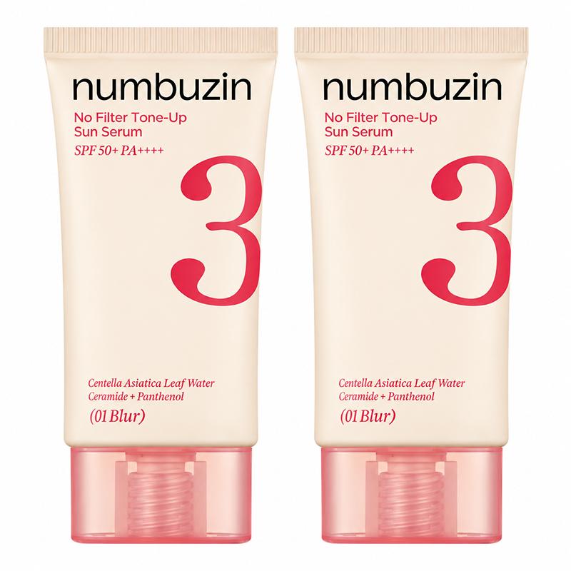 numbuzin No.3 Porcelain Base-skip Tone Up Beige Sunscreen 50ml 01 Blur / 02 Glow (7 Options)