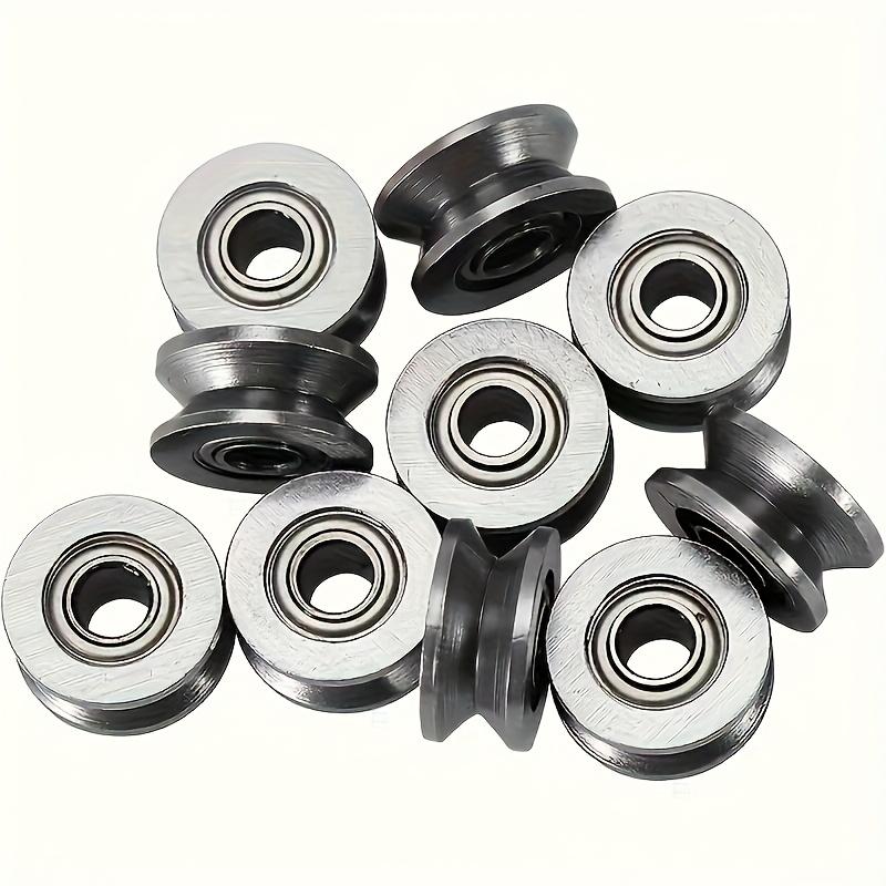 

10-Pack Carbon Steel V624ZZ V-Groove U-Shaped Groove Ball Bearing Wheels for Track Linear Motion Systems V 624ZZ