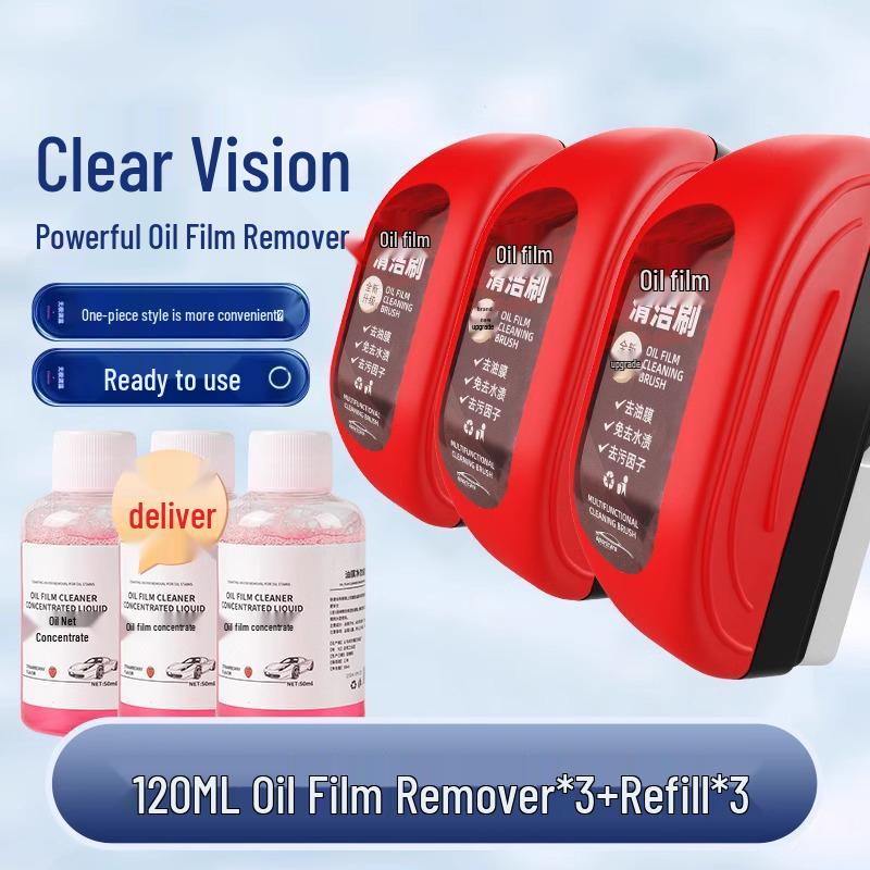 Strong Car Glass Oil Film Remover & Cleaner Kit for Windshields and Mirrors