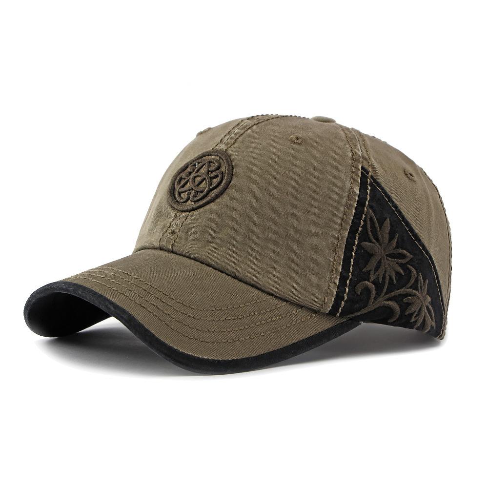 Stitching Embroidered Baseball Cap Men Women Vintage Totem Cap Outdoor Sunshade Cotton Cap