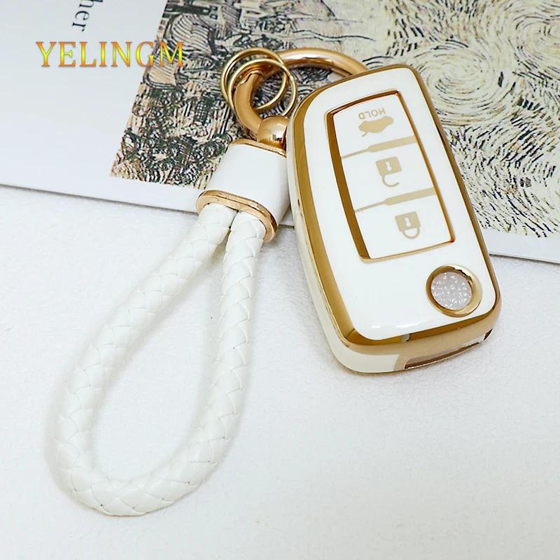 Tpu Car Folding Key Case Cover Shell For Nissan X-Trail Qashqai J11 Juke Murano Micra Tiida Maxima Altima Kicks Protector Holder
