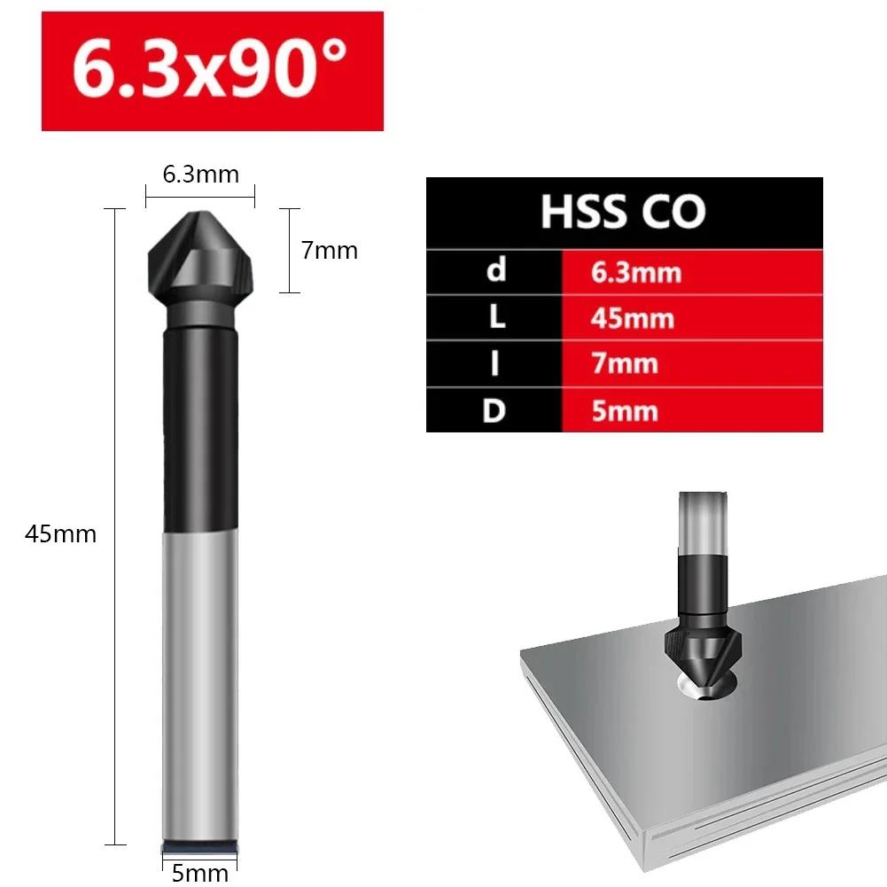 Tool Countersunk Drill Chamfering Tools Cobalt Drill Bit Gold TiAlN 1pcs 3 Flute Countersink Accessories Brand New