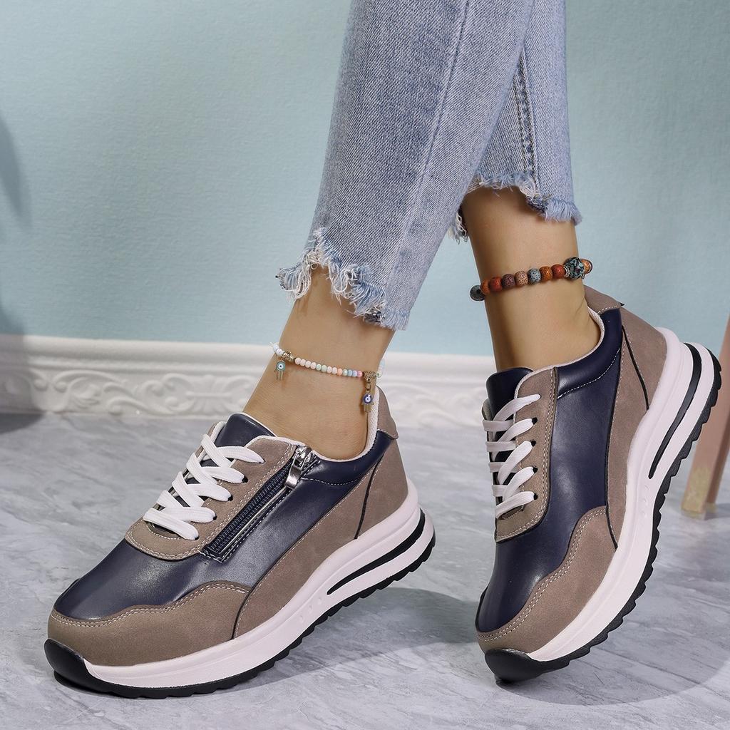 Fashion Platform Sneakers Women Shoes Autumn 2025 New Casual Daily Designer Shoes Round Toe Lace-up Sneakers Women Zapatos De Mujer