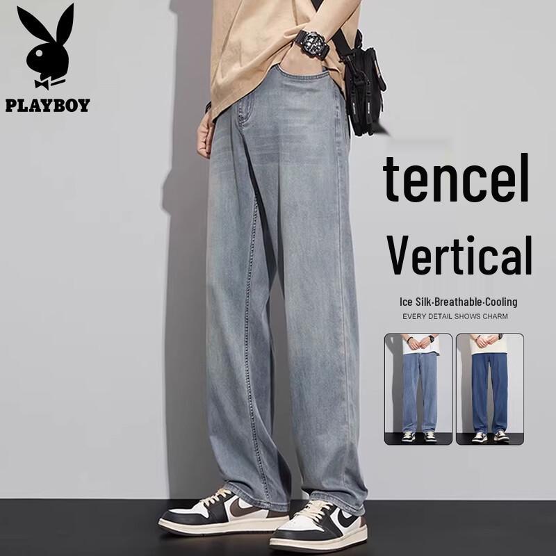 Playboy Men s Ice Silk Straight-Leg Jeans M