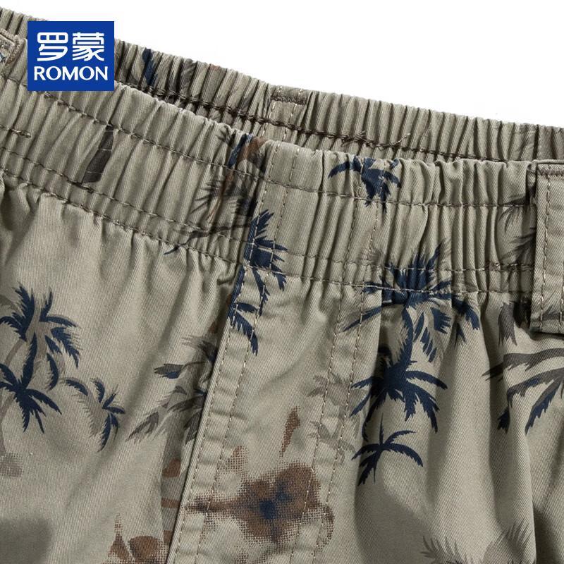 ROMON Men's Summer Cotton Casual Cargo Shorts