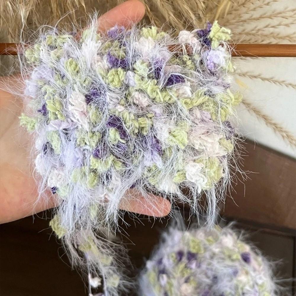 100g Flowers Fancy Yarn Mixed Woven Thread New Blended Yarn  Knitted Scarf Hat Sweater