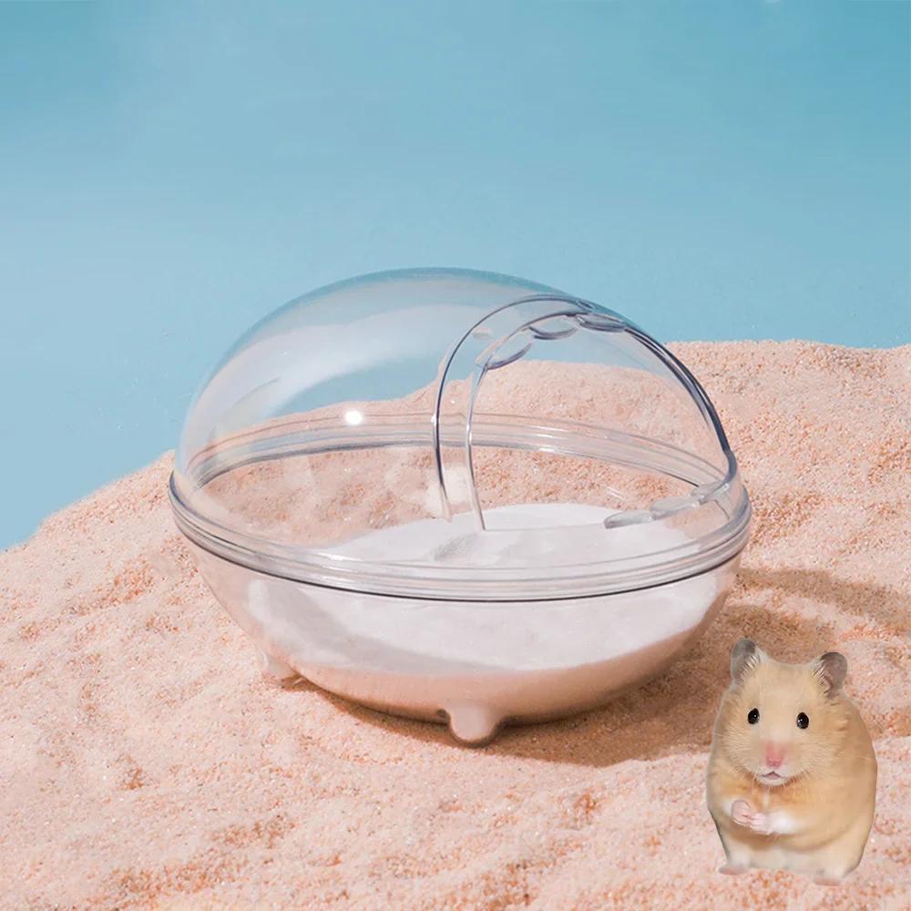Hamster Bathroom Toilet Pet Sand Basin Transparent Golden Bear Gerbille Squirrel Pet Cage Box Bath Sand House Small Pet Bath
