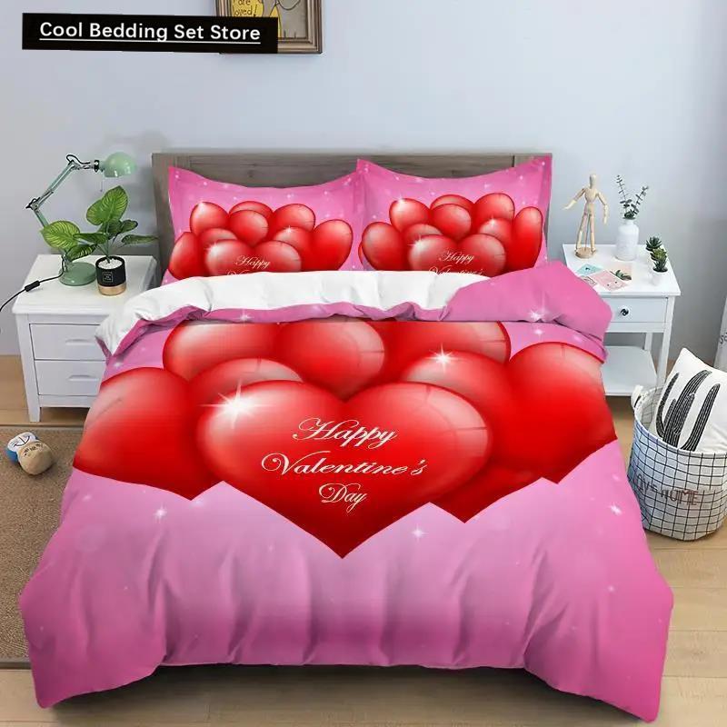 Kjærlighetshjerte Sengetøysett Enkelt Rutete Dynetrekk 200x200 Putetrekk Enkelt Dobbel Queen King Nordisk Par Sengedekke Sengetøy