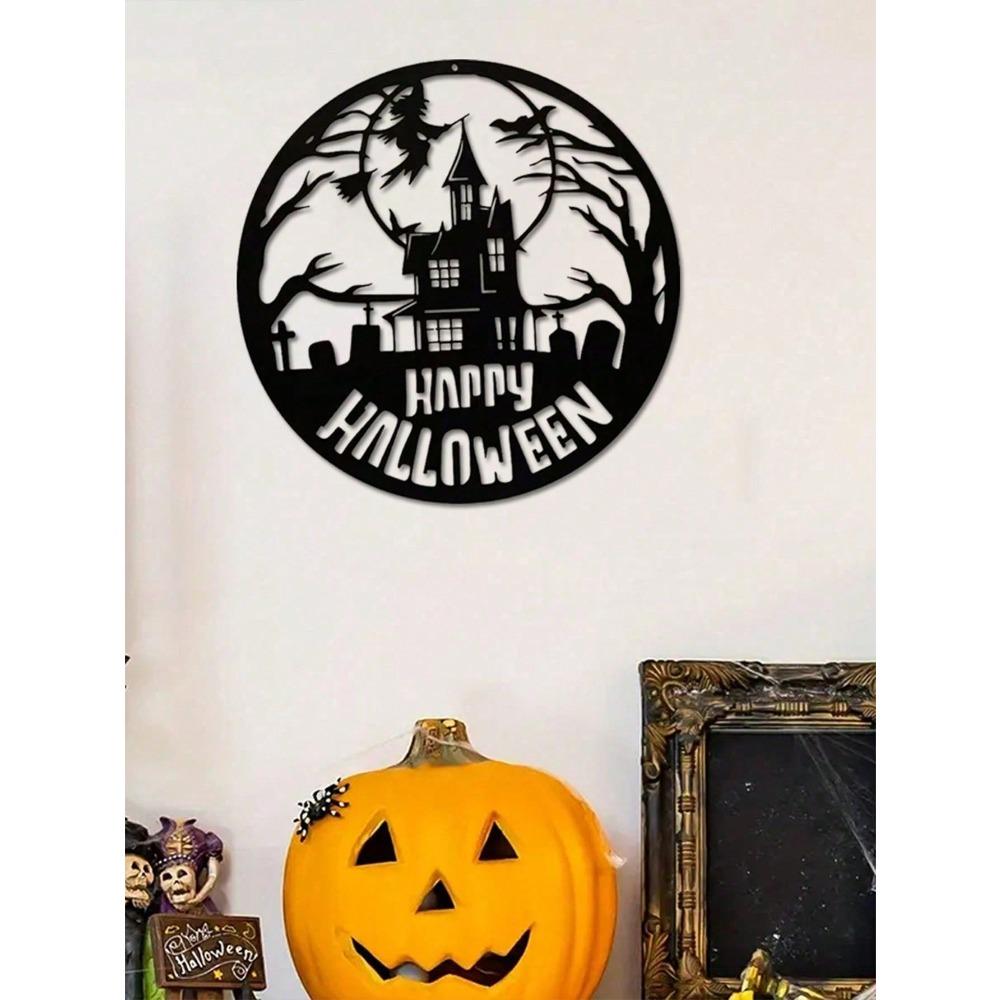 Spooky Halloween Metal Wall Decor Witch Dance Gothic Home Ornament