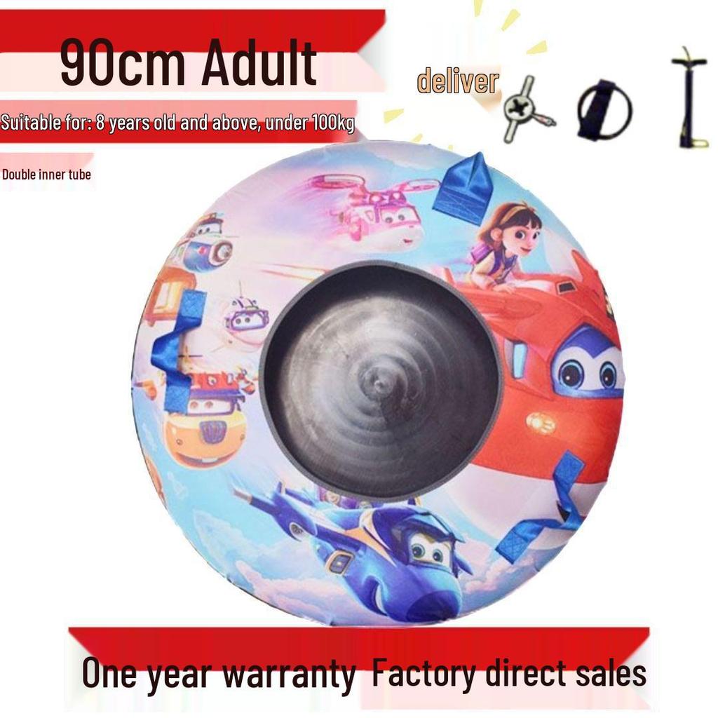 Durable Inflatable Snow Tube with Anti-Collision Features - Seven-Color for Adults and Kids