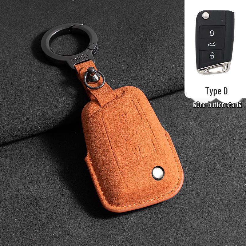 Volkswagen Suede Key Case: Fits Touron, Tayron, Tiguan L, Sagitar, Lamando L, Magotan, CC, ID4 - Full Coverage.