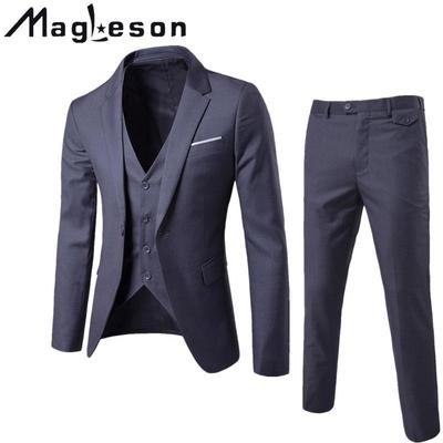Business Casual Suit Three-piece Suit Groom Groomsman Wedding Suit Suit Men's Clothing Suits & Blazers