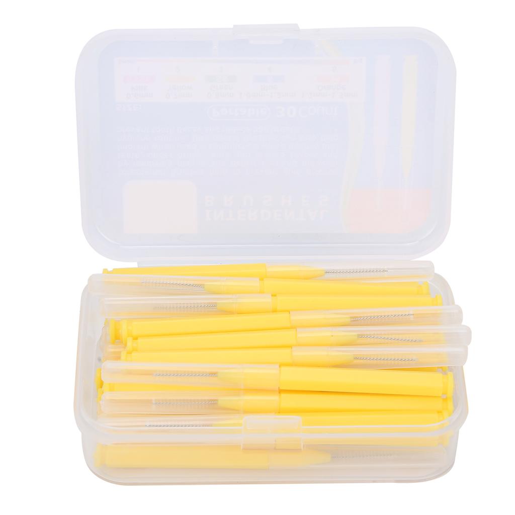 30pcs Box Interdental Brush Tooth Cleaning Tool Orthodontic Dental Tool Teeth CleanerYellow
