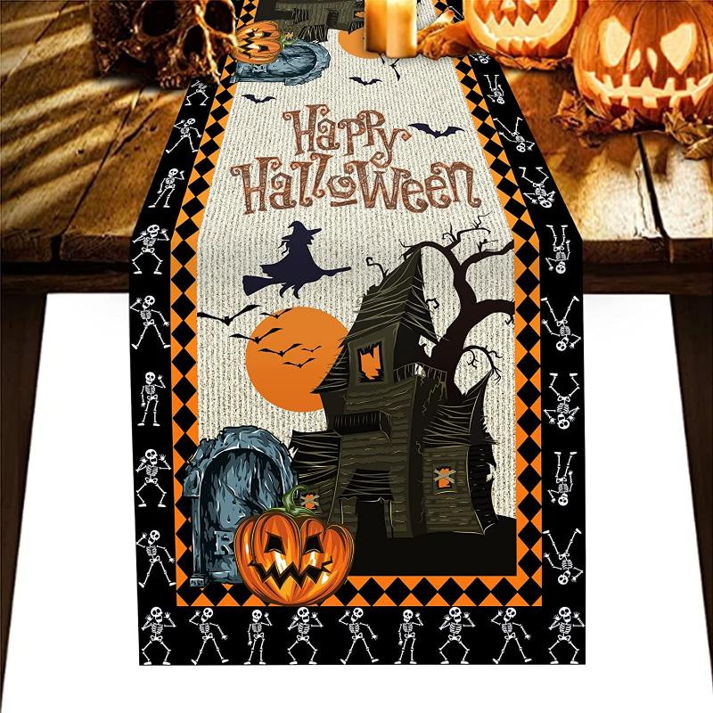 Díkůvzdání Stolní běžec Sváteční dárek Halloween Horror Stolní běžec Kuchyňský stůl Dekorace Vnitřní Venkovní Rodinná párty