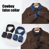 Fake Collar Detachable Denim Collar Wrist Cuffs Set Women Lightweight Dress Shirt Fake Collar Clothing