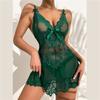Erotic lingerie plus size women's see-through sexy slip dress mesh lace sex fun pajamas home set