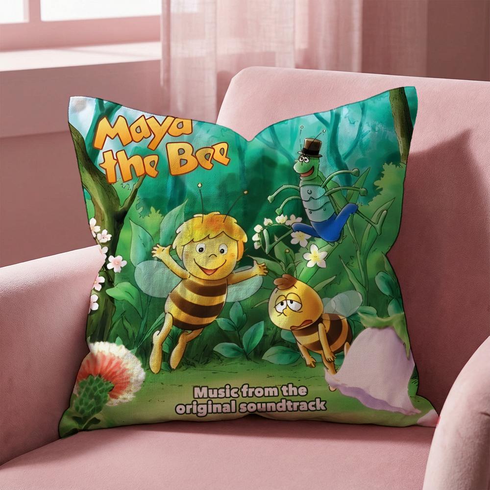 Maya the Bee Cushion Cover Multi-Scene Pillow Cover for Home & Car - Reversible, Soft & Durable for Daily Use