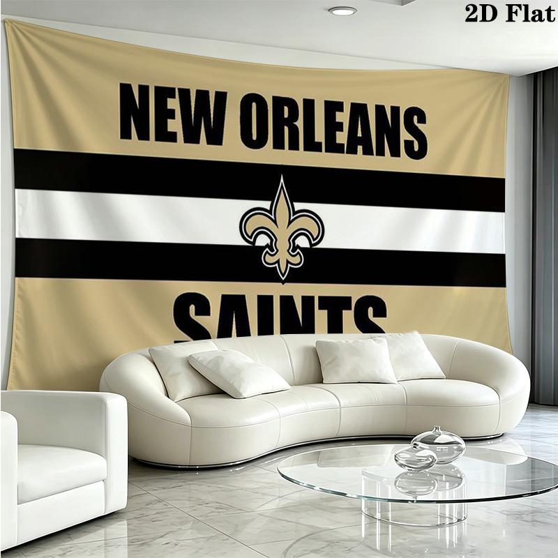 New Orleans Saints Wall Tapestry Aesthetic Wall Hanging Printed Fabric Blanket Decorative Tapestries for Bedroom Living Room Home Decor