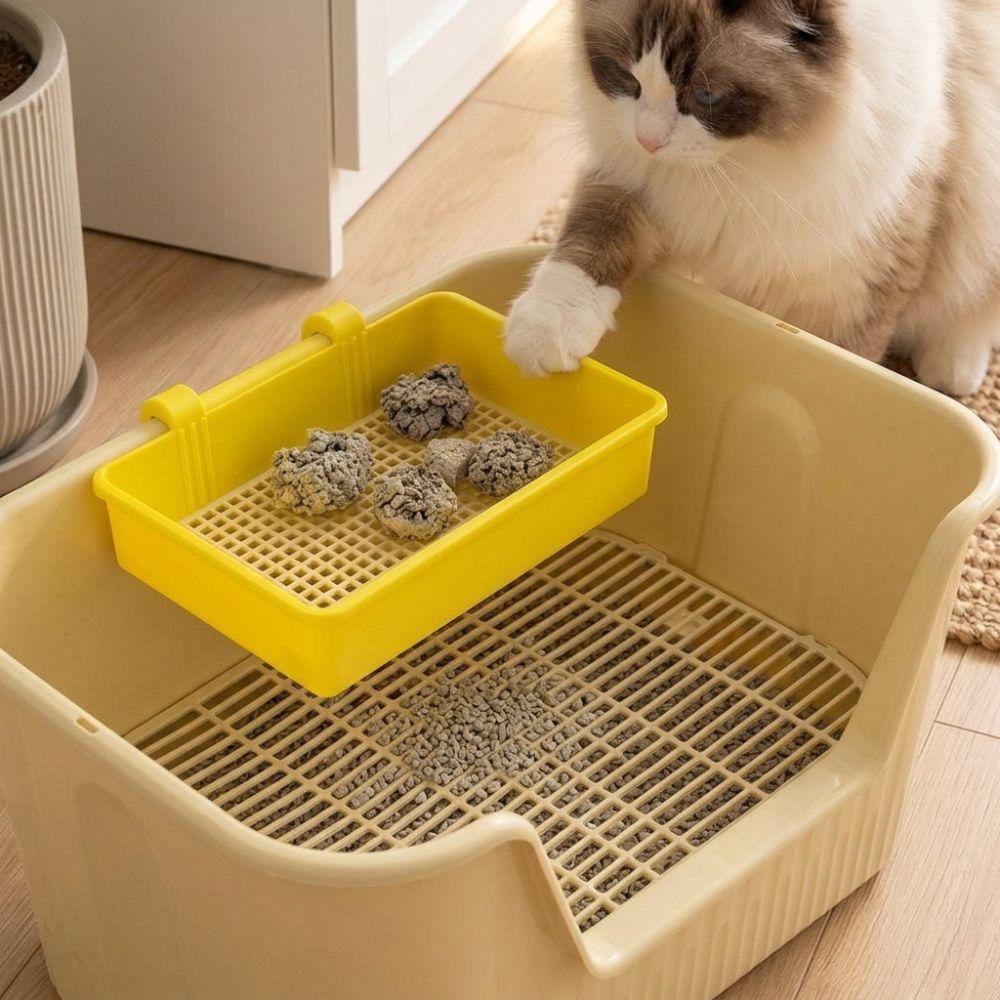 Effizienter Hängender Katzenstreu-Sieber Schnelles Sieben Feines Netz Haustierstreu-Filterwanne Rostbeständig Große Kapazität