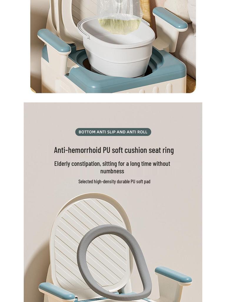 Scaun Comodă Portabil Pliabil, Rezistent la Mirosuri, pentru Adulți și Persoane Vârstnice