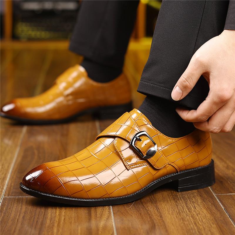 New Monk Strap Loafers For Men's Alligator Pattern Patent Leather Casual Shoes Designer Formal Wedding Dress Homecoming Footwear