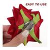 Lurrose Red Hair Clips Set of 4, Bridal Wedding Hair Accessories, Bride Hair Ornaments, Lightweight 43G, Kanzashi-style Hairpins, Realistic Rose
