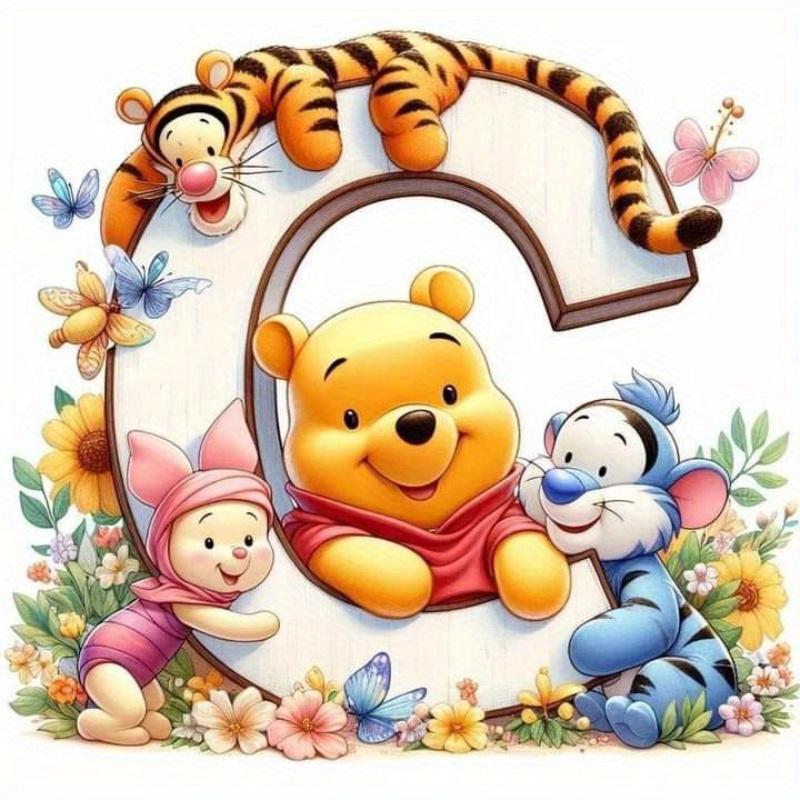 Full Drill Diamond Mosaic Winnie Pooh DIY Cartoon Painting Piglet Cross Stitch Tigger 26 Letters Embroidery Home Decor