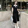 Design Strap Waist Split Dress Fat MM New Summer Loose and Thin T-shirt Long Skirt
