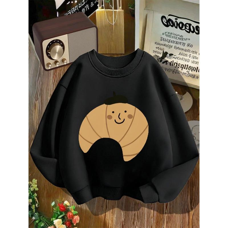 Kids Crewneck Sweatshirt, Cute Geometric Print 110 чёрный