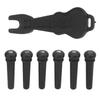 6PCS Ebony Guitar Bridge Pins Abalone Dot Inlay Bridge Pin Pegs  Acoustic Guitar