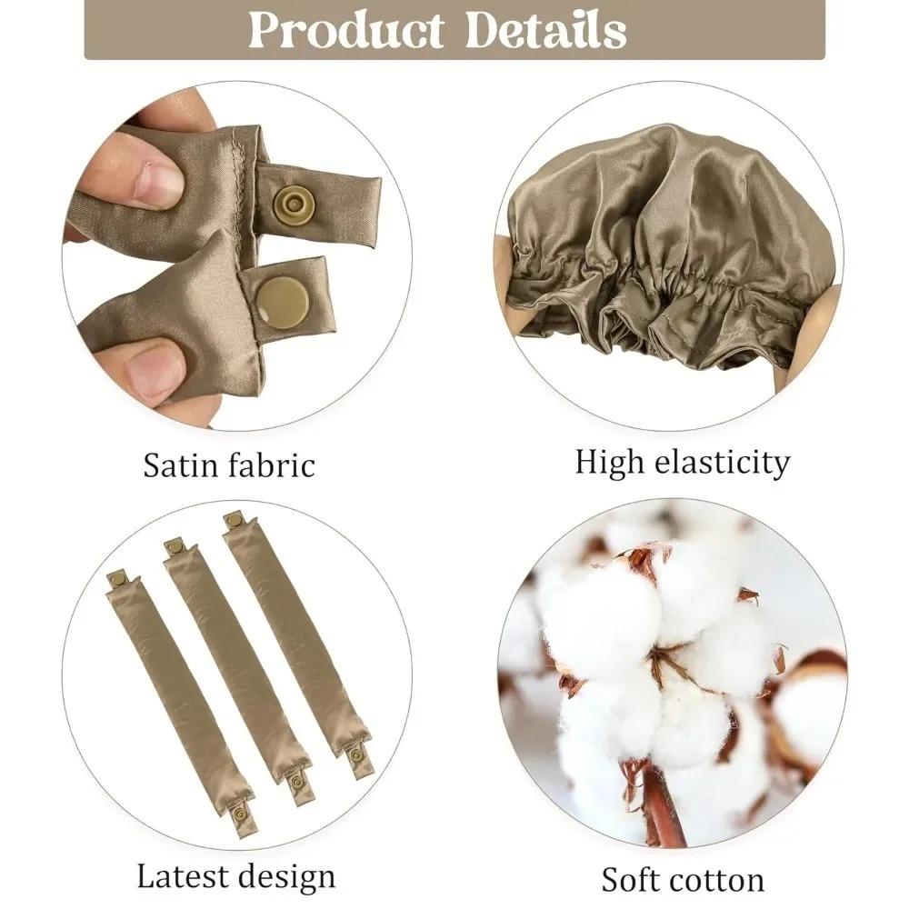 2/4/6Pcs Satin Heatless Hair Curler,Hair Rollers Heatless Curls with Hair Caps,Soft Heatless Curling Rod Headband for Long Hair
