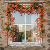 2pcs Fake Morning Glory Garlands, 5.9ft Artificial Flower Vine, Hanging Eucalyptus Vine for Wall, Party, Wedding Arch, Floral Decor, Home Ceremony