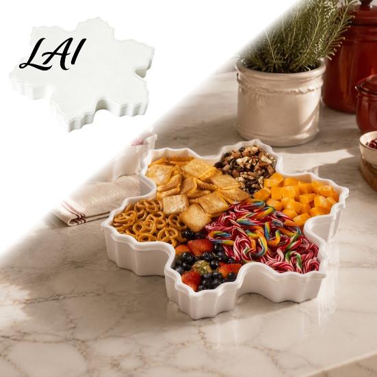 Festive Countertop Storage Box Christmas Serving Tray with Airtight Lid Decorative PP Food Organizer School Supply Moisture Proof Container Holiday