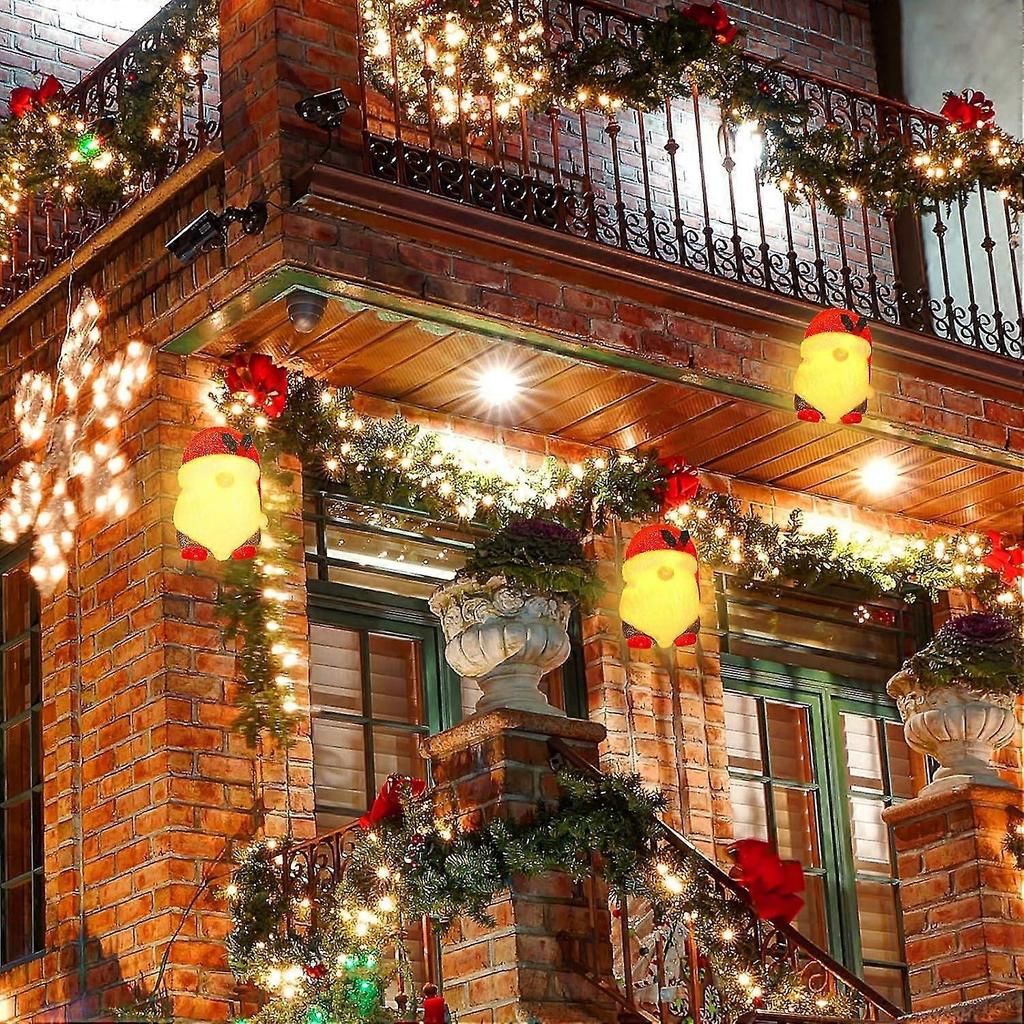 2 Pack Christmas Santa Claus Porch Light Cover Decorations Outdoor,red Lightpost/lamppost Covers For Holidays Home Door Decor - DD