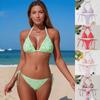 European and American Solid Color Sexy Bikini Beach Three-point Split Swimsuit