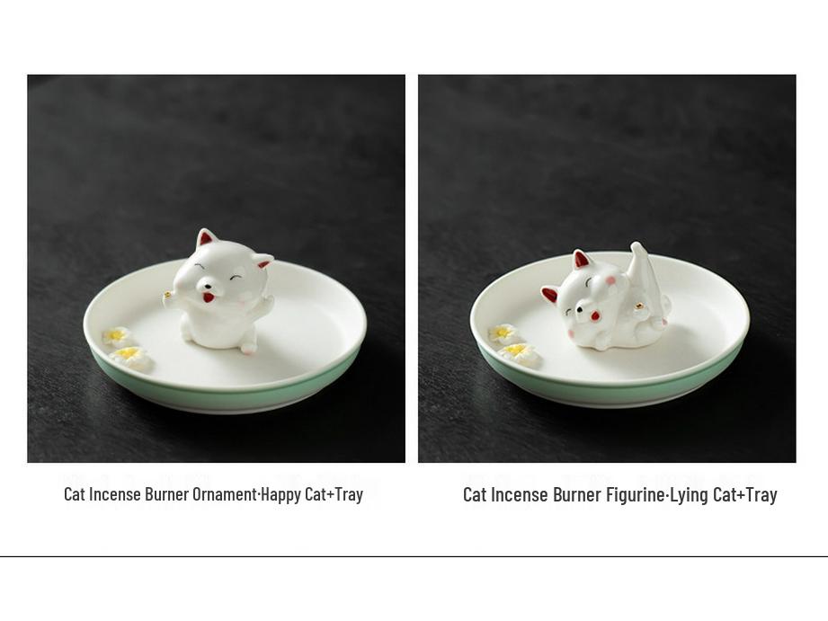 Cute Ceramic Puppy Incense Holder: Sandalwood Incense Burner & Tea Ceremony Ornament for Home Decor