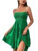 2026 European & American Summer Women's One-Shoulder Thin Strap Solid Color Versatile Dress
