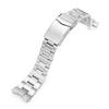 MiLTAT 22mm Oyster Bracelet SUS316L Stainless Steel Watch Band for Triton RA-EL0001B Brushed Silver V-Clasp