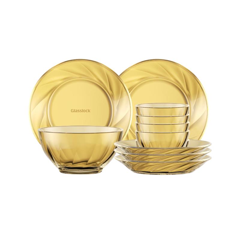 GLASSLOCK Crystal Shine 10-Piece Borosilicate Glass Dinnerware Set