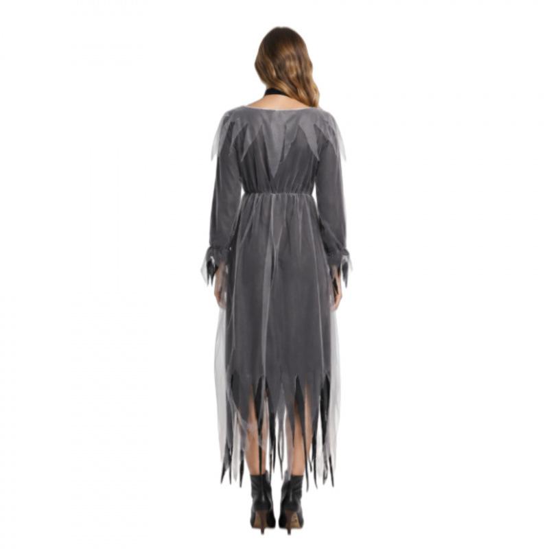 Halloween thriller ghost bride costume, adult cosplay vampire horror demon costume