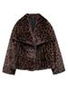 Women's thick leopard print jacket women's winter new fluffy imitation fur autumn and winter x