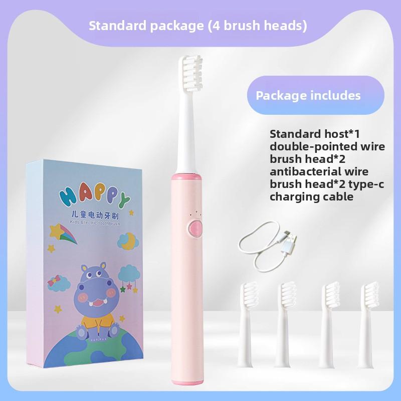 

Children s Toothbrush Electric Rechargeable Antibacterial DuPont Soft Bristle Brushtool Head Sonic Electric Toothbrush Smart Toothbrush Free Sticker