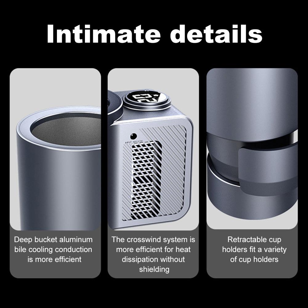 2 In 1 Car Cup Cooler Warmer with Temperature Digital Display Car Insulation Drink Cooler Cup 12V for Coffee Milk Drinks