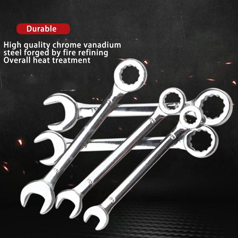 Pro 10Pcs Mini Combination Wrench Set Metric/Imperial Optional - 45# Steel Construction Dual Head Open End Design for Repair