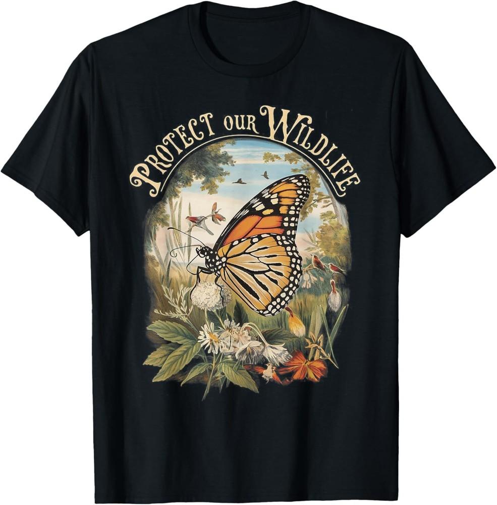 Protect Our Wildlife - Vintage Butterfly & Nature Scene New T-Shirt Unisex T-Shirt S