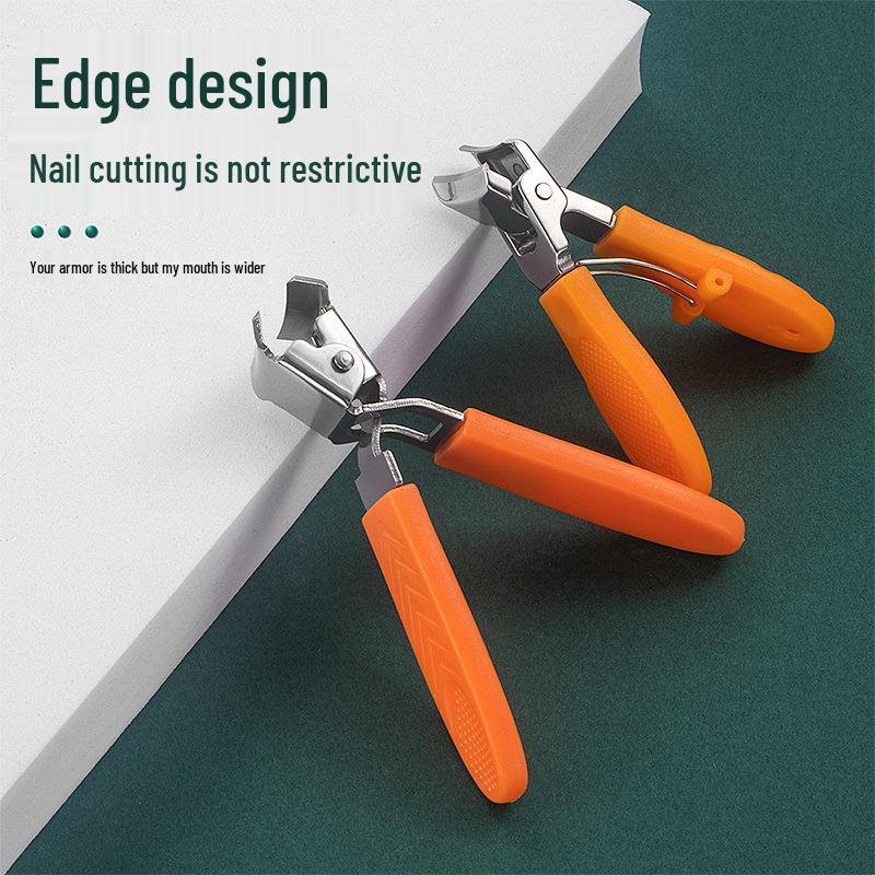 Stainless Steel Slanted Tip Nail Clippers - Large Opening Anti-Splash Cutter for Deep Nail Grooves