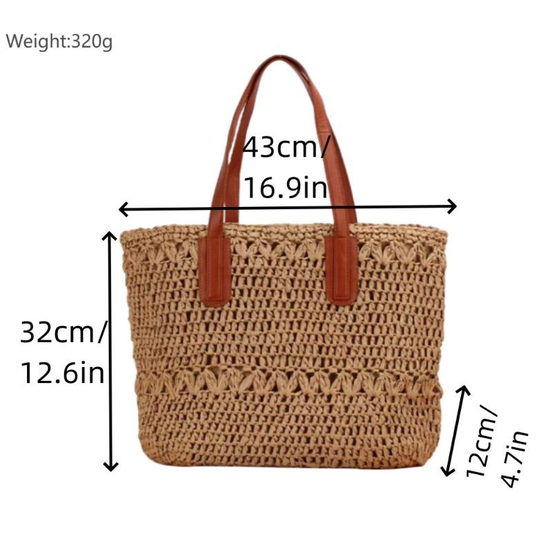

New Versatile Straw Bag Hollow Bag Handwoven Large Capacity Women s Bag Handheld Shoulder Tote Bag Women s Upper mouth 45 Height 30