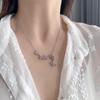 Sweet Butterfly Niche Design Colored Diamond Collarbone Chain Exquisite High-End Elegant Women'S Fashion Light Luxury Neck Chain Shining Necklace