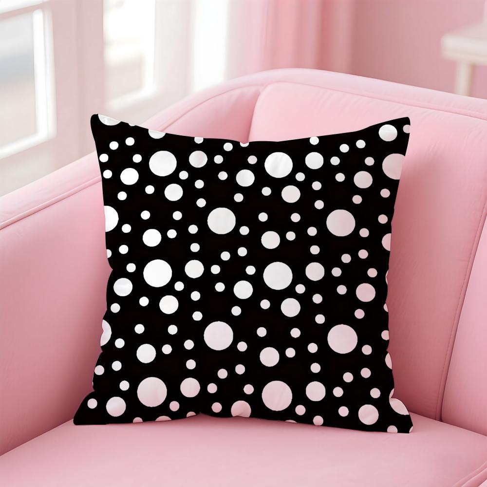 Simple Art Large Polka Dot Pattern Cushion Cover Pillowcase Short Plush Invisible Zipper Room Sofa Cushion Cover