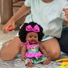 12inch Black Baby Doll Life Like Reborns Toy Toddler Girl African Doll with Outfit Role Playing Reborns Toy Kids Gift